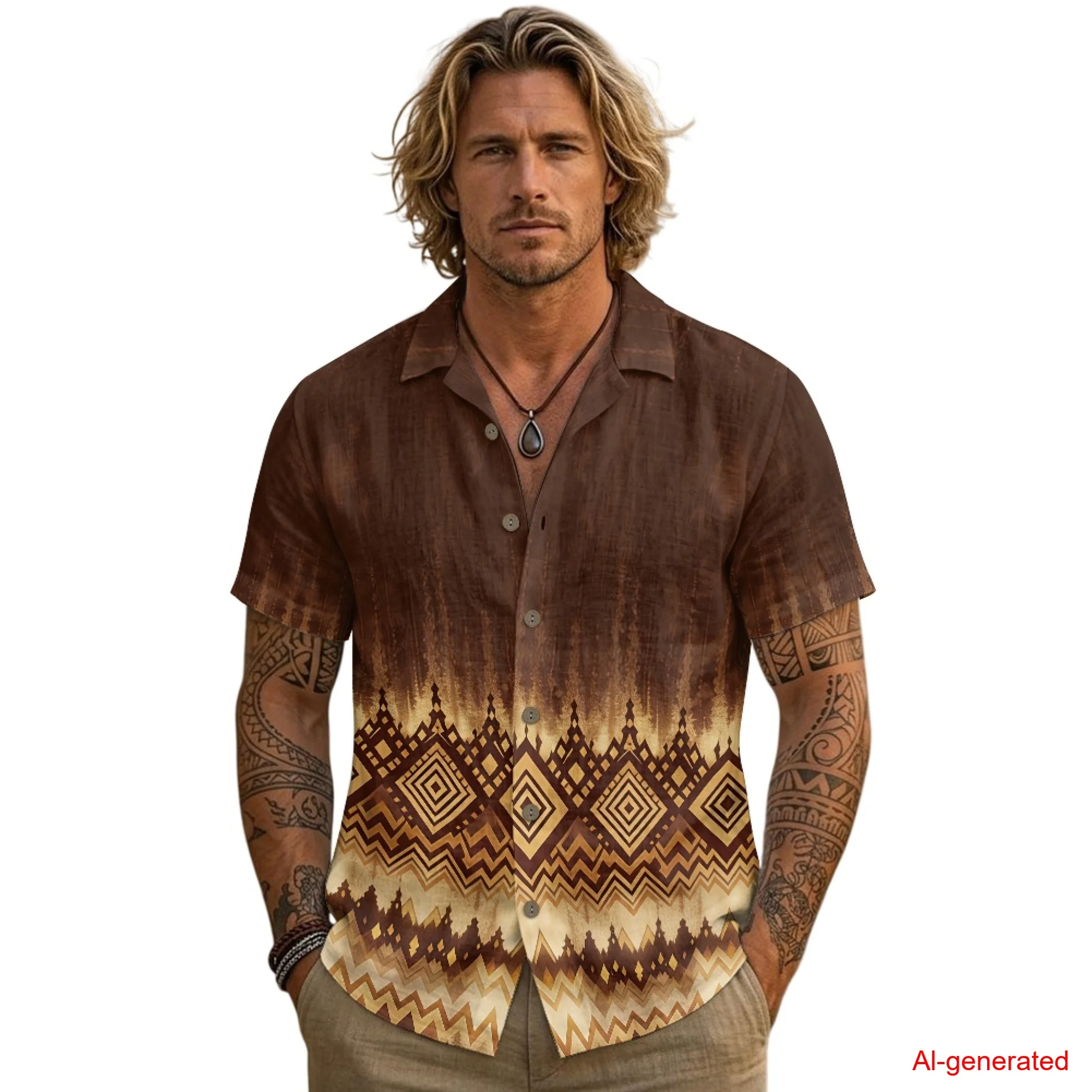 INSTANTARTS Men's Linen Short-Sleeved Shirt Ethnic Stripes Mens Button Up Shirt Men's Casual Shirts Travel Daily Summer Shirts
INSTANTARTS Men's Linen Short-Sleeved Shirt Ethnic Stripes Mens Button Up Shirt Men's Casual Shirts Travel Daily Summer Shirts