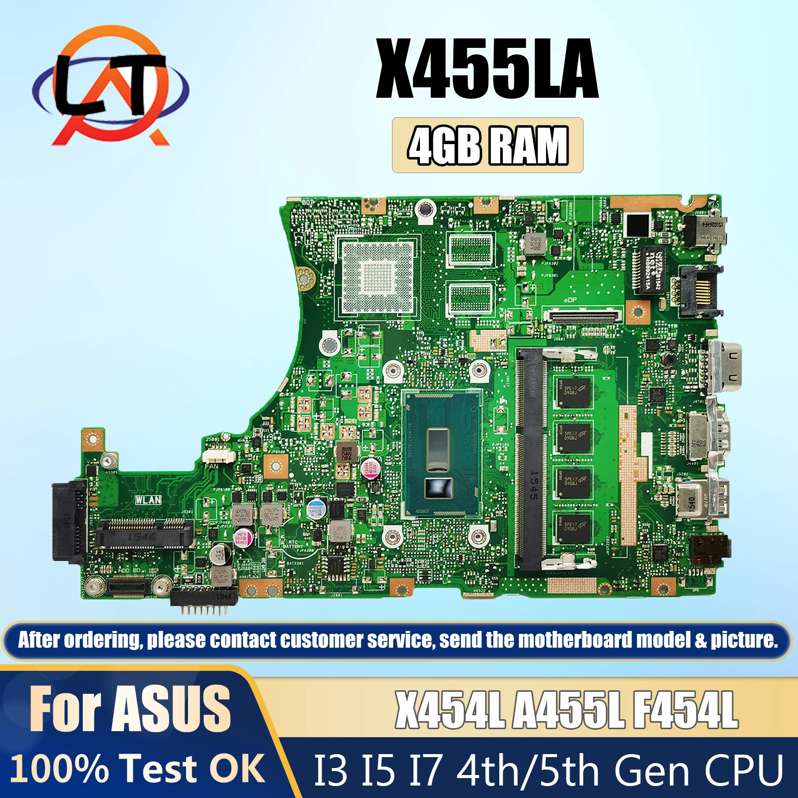 Материнская плата X455LA Материнская плата ASUS X454L A455L F454L W419L Y483L W409L для ноутбука, Процессор I3 I5 I7 4-го/5-го поколения, 4g-озу
Материнская плата X455LA Материнская плата ASUS X454L A455L F454L W419L Y483L W409L для ноутбука, Процессор I3 I5 I7 4-го/5-го поколения, 4g-озу