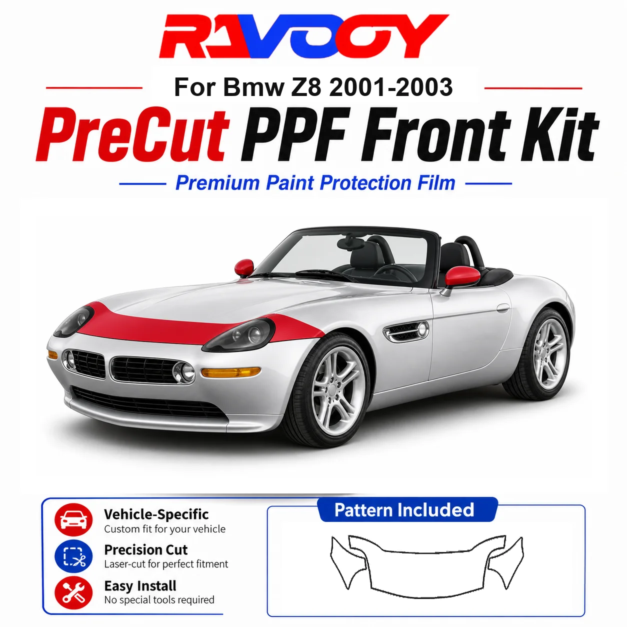 8.5mil TPU Precut PPF Kit For BMW Z4 2019-2026 - Hood, Partial Fenders & Full Mirror Set - Self-Healing Gloss Clear Bra Film
8.5mil TPU Precut PPF Kit For BMW Z4 2019-2026 - Hood, Partial Fenders & Full Mirror Set - Self-Healing Gloss Clear Bra Film