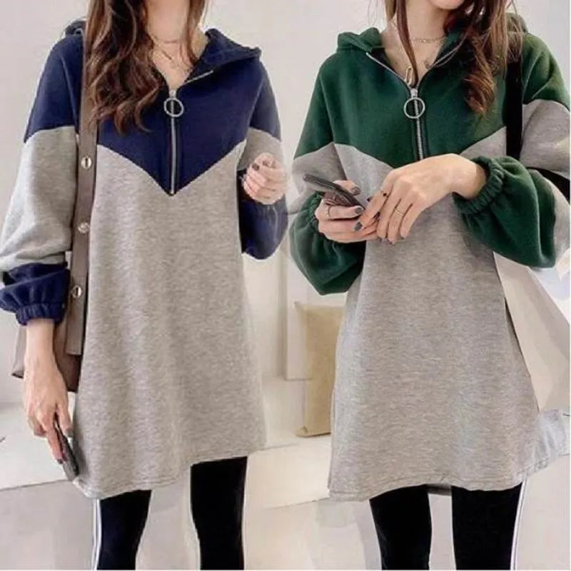 Женская толстовка больших размеров с капюшоном, средней длины, скрывающая живот, стройнящая, модная, в корейском стиле, свободного кроя, с длинными рукавами
Женская толстовка больших размеров с капюшоном, средней длины, скрывающая живот, стройнящая, модная, в корейском стиле, свободного кроя, с длинными рукавами