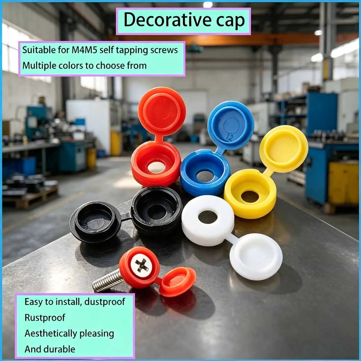 50Pcs Thickened Plastic Screw Cover Cap M4 M5 Decorative Protective Cap for Self-tapping Screws Furniture Hardware
50Pcs Thickened Plastic Screw Cover Cap M4 M5 Decorative Protective Cap for Self-tapping Screws Furniture Hardware