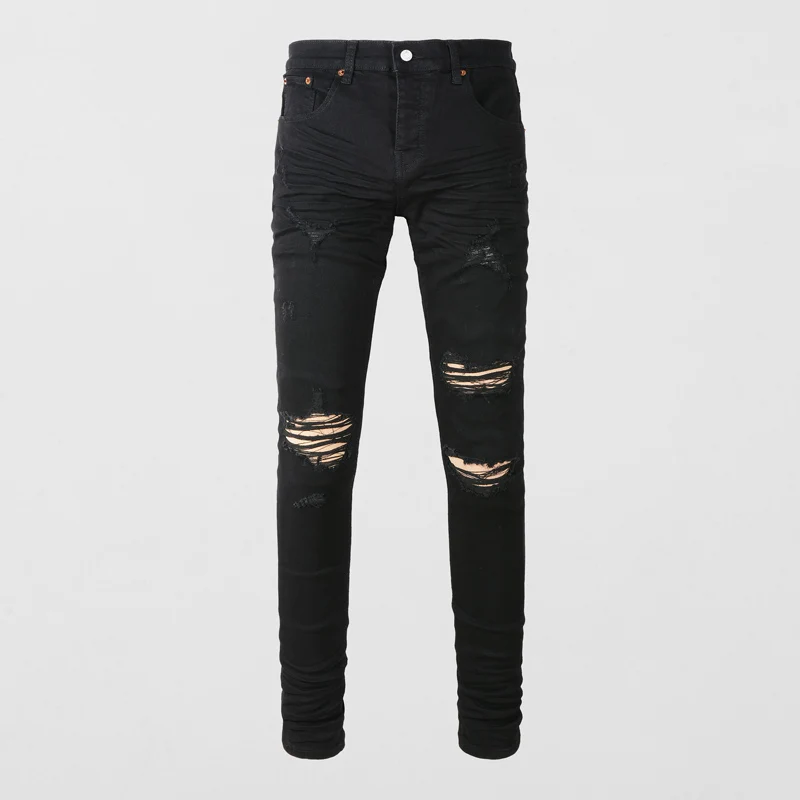 Y2k Designer Fashion New High Quality Men's Jeans Perforated Patch Washed Nostalgic Stretch Slimming Black Jeans High Street Tre
Y2k Designer Fashion New High Quality Men's Jeans Perforated Patch Washed Nostalgic Stretch Slimming Black Jeans High Street Tre