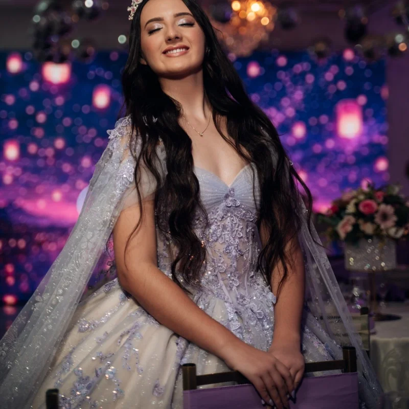 Shiny Lavender Quinceanera Dress off-shoulder Glitter Crystal Flower Decal Long tail vestidos de 15 Quinceanera Customize
Shiny Lavender Quinceanera Dress off-shoulder Glitter Crystal Flower Decal Long tail vestidos de 15 Quinceanera Customize