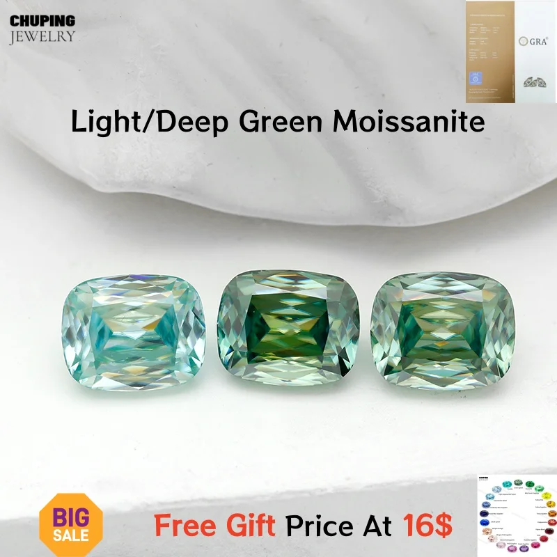 Cushion Cut 1-4ct 5x7-8x10mm Green Moissanite Natural Color Moissanite Original Deep or Light Moissanite Diamond Loose Gemstone
Cushion Cut 1-4ct 5x7-8x10mm Green Moissanite Natural Color Moissanite Original Deep or Light Moissanite Diamond Loose Gemstone