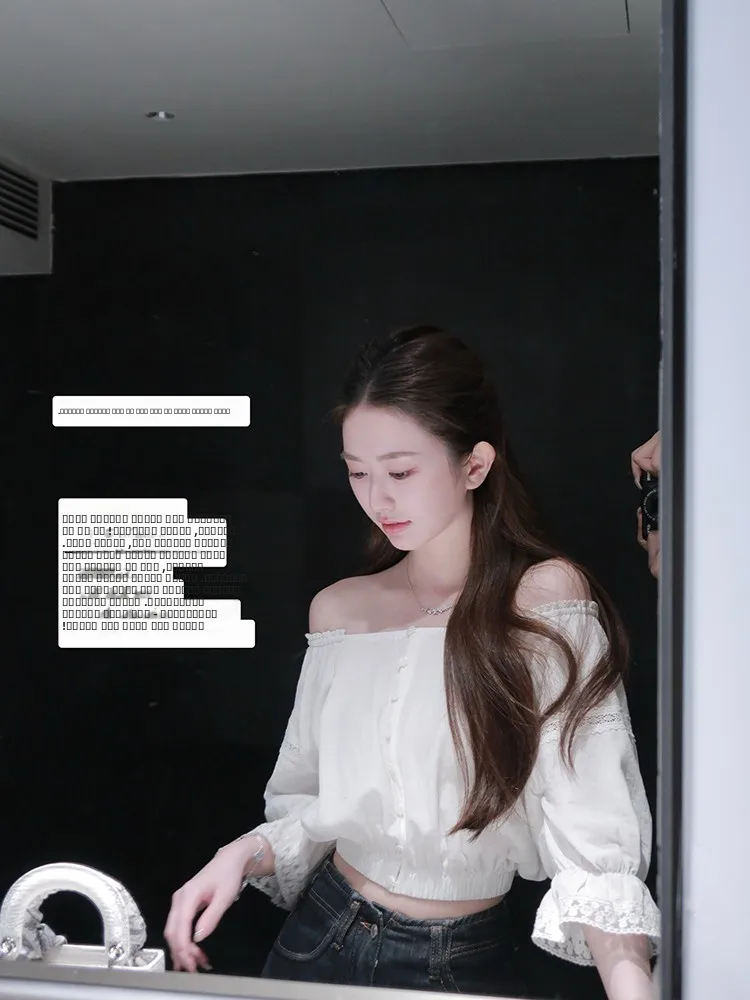 Ele White One-oulder Thin irt for Women Summer Faionable Korean Sle Loose Fit ort Sve Button up Top
Ele White One-oulder Thin irt for Women Summer Faionable Korean Sle Loose Fit ort Sve Button up Top