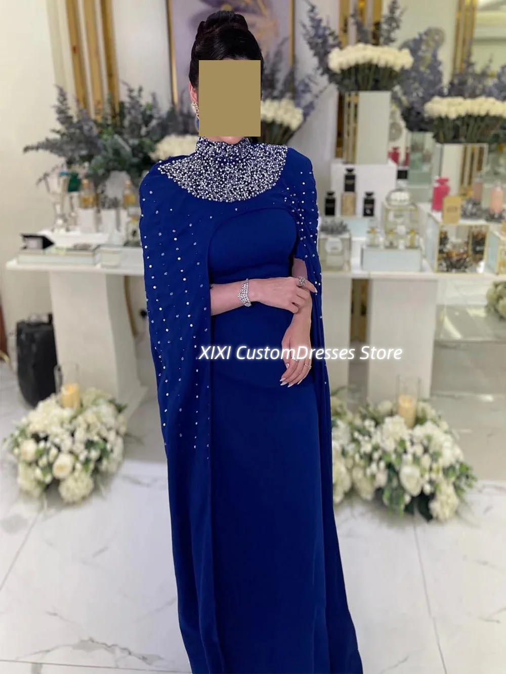 Customized فساتين سهرة Column Scoop Neckline Wedding Party Dress Floor-Length Dress Women Elegant Luxury Beadings Zipper Up Duba
Customized فساتين سهرة Column Scoop Neckline Wedding Party Dress Floor-Length Dress Women Elegant Luxury Beadings Zipper Up Duba
