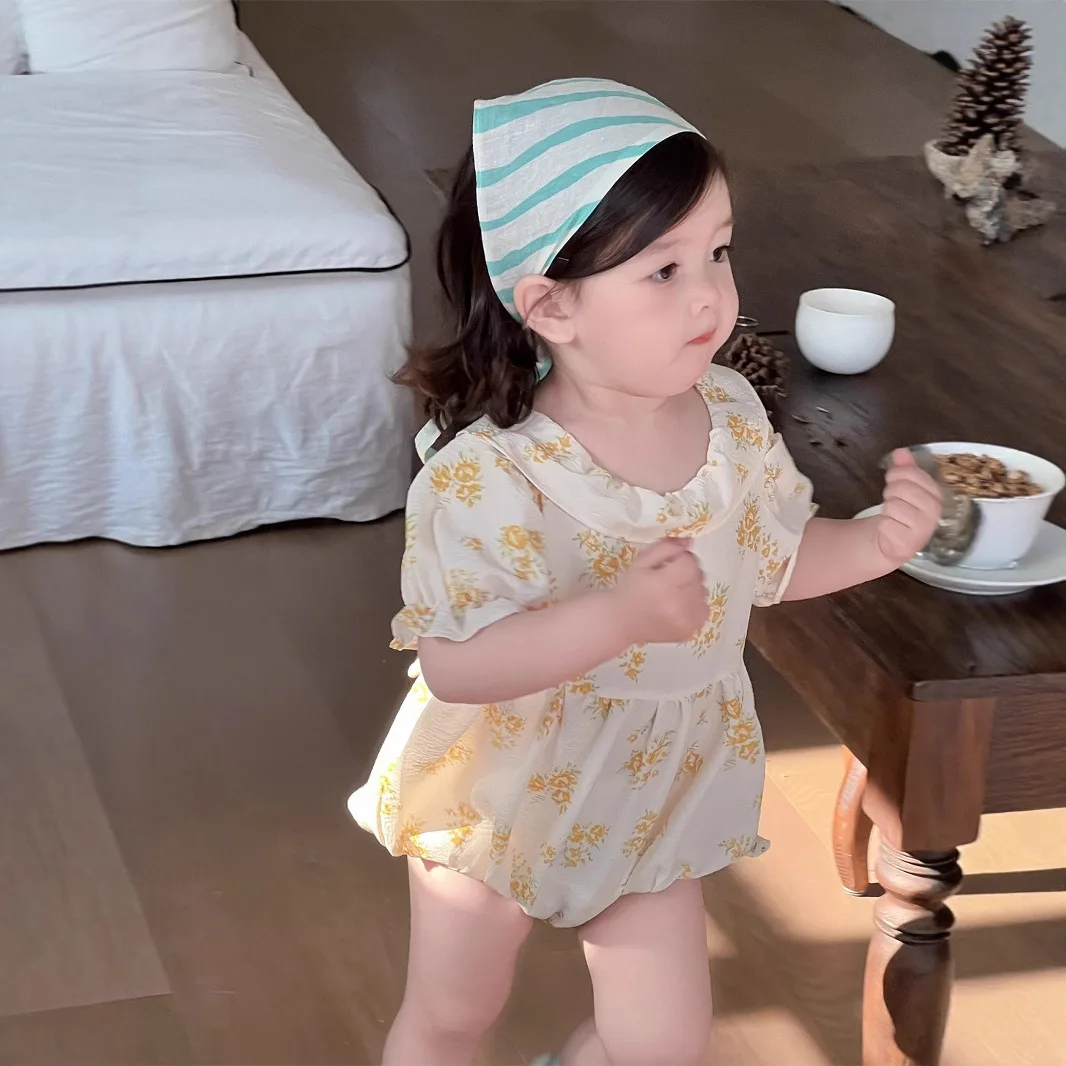 Girls Onepiece 2025 Summer New Childrens Clothing Korean Style Girl Baby Short-sleeved Flower Package Fart Casual Simple Daily
Girls Onepiece 2025 Summer New Childrens Clothing Korean Style Girl Baby Short-sleeved Flower Package Fart Casual Simple Daily