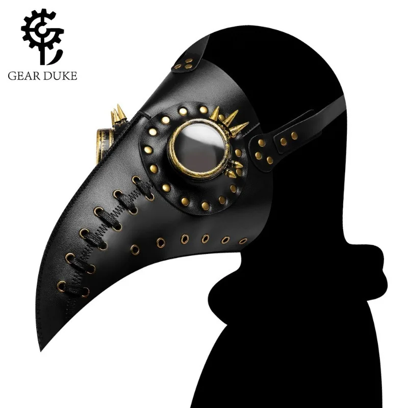 Steampunk Plague Doctor Mask Retro Gothic Bird Beak Mask with Rivets & Spikes PU Leather Halloween Cosplay Mask for Party Costum
Steampunk Plague Doctor Mask Retro Gothic Bird Beak Mask with Rivets & Spikes PU Leather Halloween Cosplay Mask for Party Costum