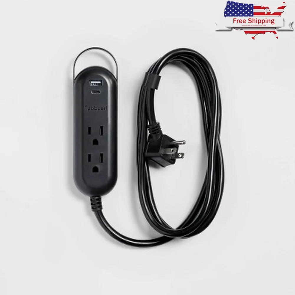 Indoor Extension Cord 2-Outlet USB USB-C Ports 6ft Flat Plug 16 AWG 13 Amps Hanging Loop Home Office
Indoor Extension Cord 2-Outlet USB USB-C Ports 6ft Flat Plug 16 AWG 13 Amps Hanging Loop Home Office