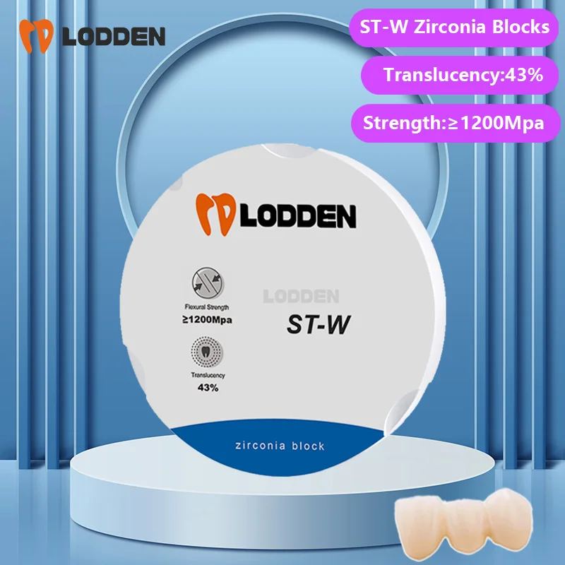 ST-W Zirconia Blocks 98mm High Strength CAD CAM Zirconia Disc for Dental laboratory Dental Crown Restoration Aesthetic Materials
ST-W Zirconia Blocks 98mm High Strength CAD CAM Zirconia Disc for Dental laboratory Dental Crown Restoration Aesthetic Materials
