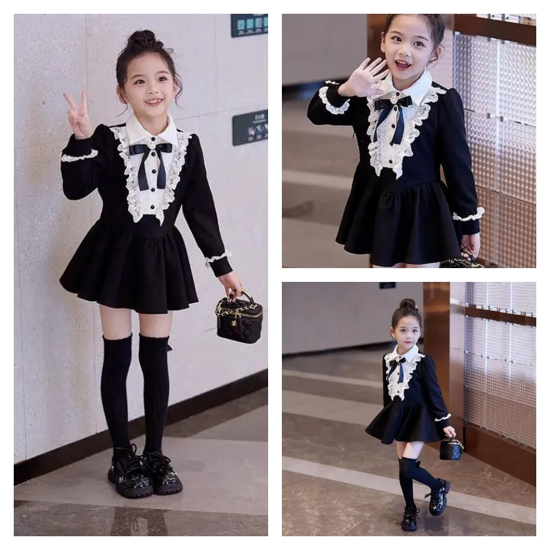 Популярное кавайное модное платье для девочек, студенческое весенне-осеннее повседневное кружевное топы с длинными рукавами и лацканами с героями мультфильмов, юбка трапециевидной формы, детская одежда
Популярное кавайное модное платье для девочек, студенческое весенне-осеннее повседневное кружевное топы с длинными рукавами и лацканами с героями мультфильмов, юбка трапециевидной формы, детская одежда