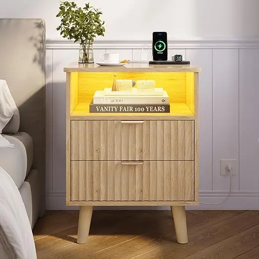 luted Nightstand with Charging Station and LED Lights, ern Night Stand with 2 Ders and Open Storage Cabinet, Bed Side Table with
luted Nightstand with Charging Station and LED Lights, ern Night Stand with 2 Ders and Open Storage Cabinet, Bed Side Table with