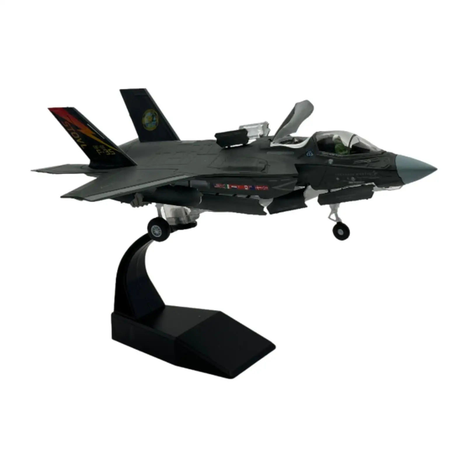 1/72 F35B Fighter Model Statue Ornament with Display Stand Collectables Aircraft Model for Cafe Shelf Gifts Bedroom Living Room
1/72 F35B Fighter Model Statue Ornament with Display Stand Collectables Aircraft Model for Cafe Shelf Gifts Bedroom Living Room