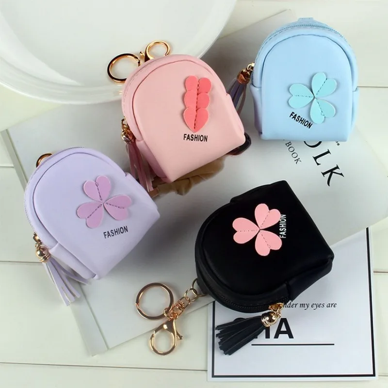 Mini Backpack Cion Purse - PU Leather Keychain Wallet with Clover Charm & Lobster Clasp (Fashion Bag Accessory, Cute Gift Idea)
Mini Backpack Cion Purse - PU Leather Keychain Wallet with Clover Charm & Lobster Clasp (Fashion Bag Accessory, Cute Gift Idea)