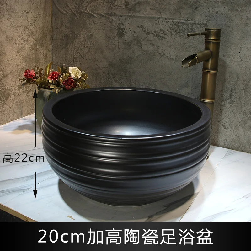 Hotel spa club heightened foot bath deepened table basin antique South East Asia ceramic art wash
Hotel spa club heightened foot bath deepened table basin antique South East Asia ceramic art wash