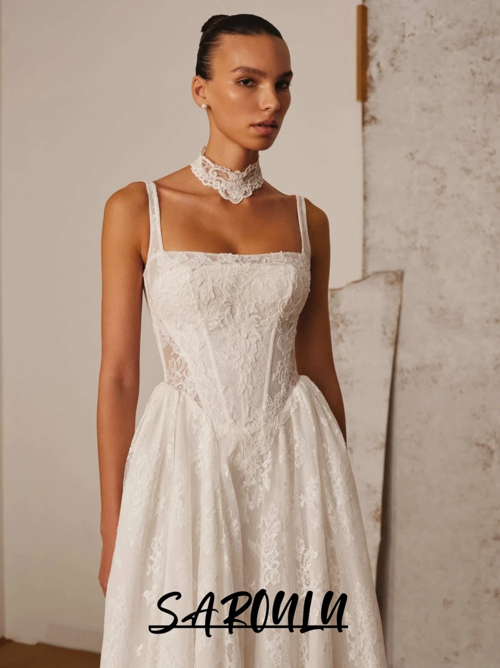 Romantic Vintage Lace Wedding Dress, New Elegant Square Neck Corset A-line Bridal Gown, Customized Long Dresses For Bride
Romantic Vintage Lace Wedding Dress, New Elegant Square Neck Corset A-line Bridal Gown, Customized Long Dresses For Bride