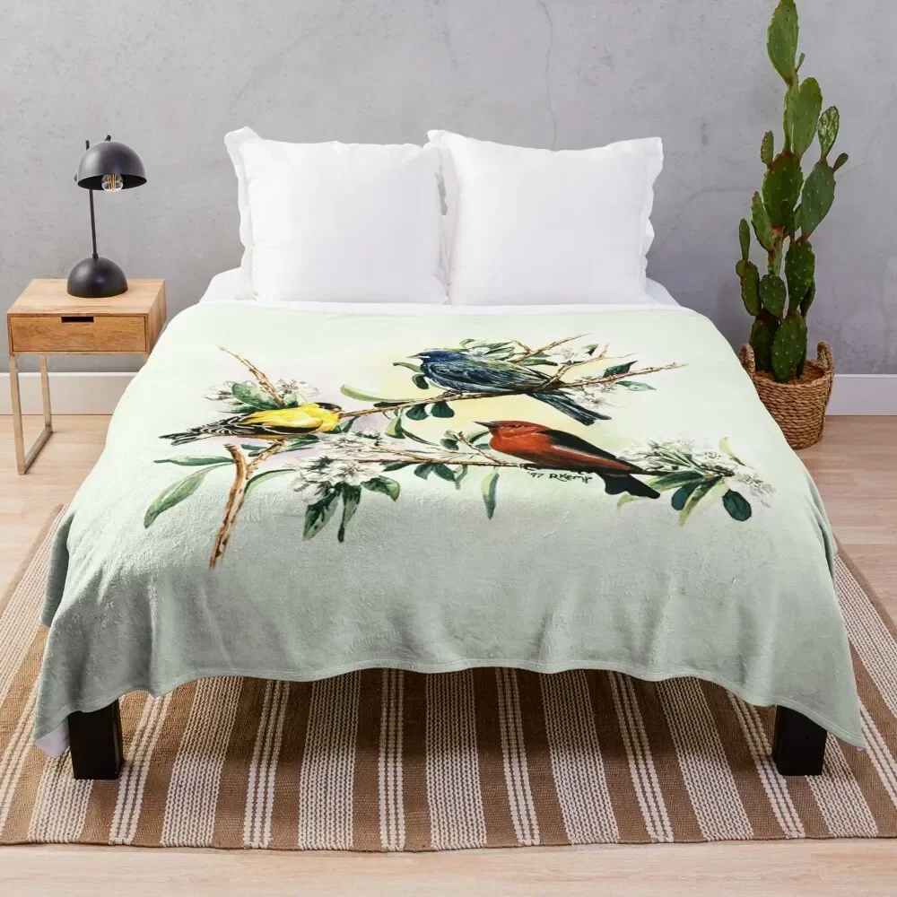 Songbirds - goldfinch, indigo bunting and scarlet tanager Throw Blanket Air Conditioner Soft Blanket for Office Home
Songbirds - goldfinch, indigo bunting and scarlet tanager Throw Blanket Air Conditioner Soft Blanket for Office Home