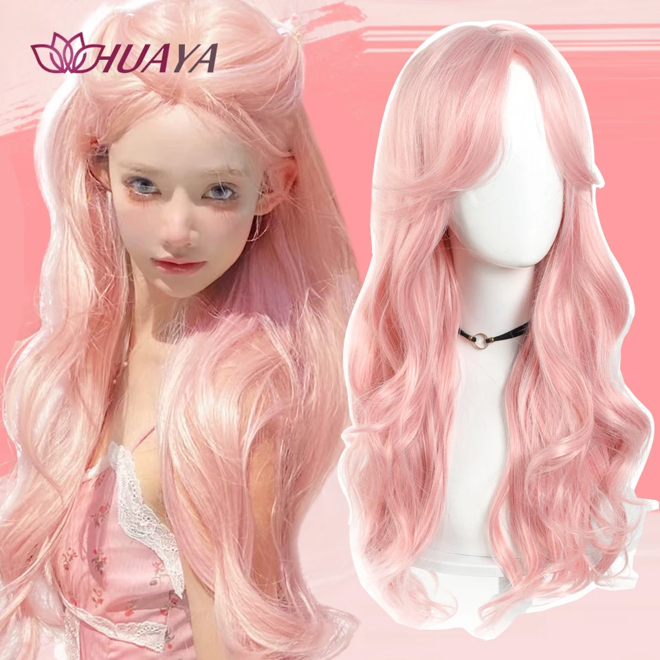 Synthetic Wigs for Women Pink Long Wavy Hair Middle Part Bangs Halloween Cosplay Lolita Wigs Daily or Party Use Heat Resistant
Synthetic Wigs for Women Pink Long Wavy Hair Middle Part Bangs Halloween Cosplay Lolita Wigs Daily or Party Use Heat Resistant