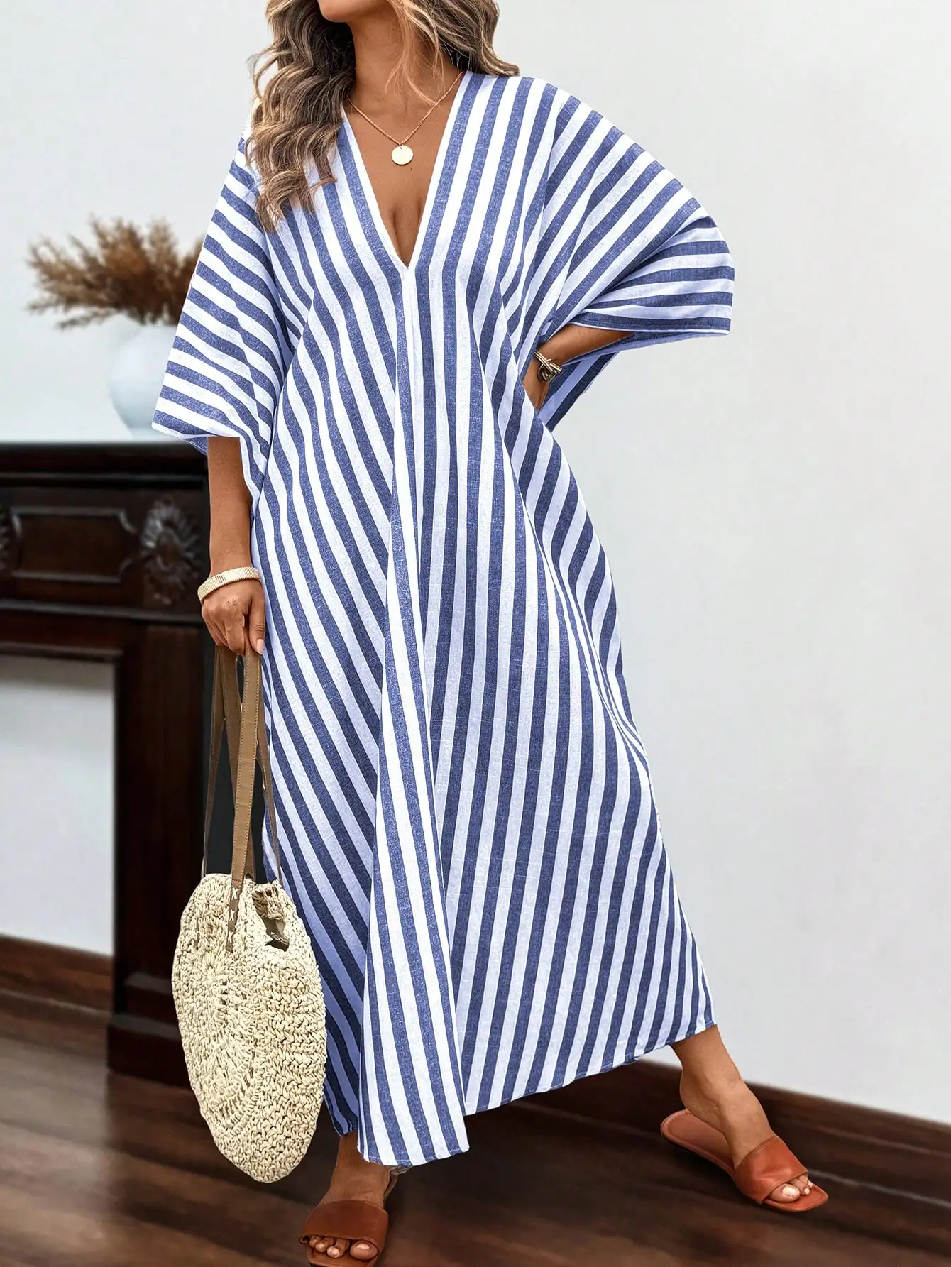 EMERY ROSE Plus Size Loose Striped Linen Long Sleeve Dress, Spring Summer Long Dress, New Beach Bikini Cover Up, Plus Size Long
EMERY ROSE Plus Size Loose Striped Linen Long Sleeve Dress, Spring Summer Long Dress, New Beach Bikini Cover Up, Plus Size Long