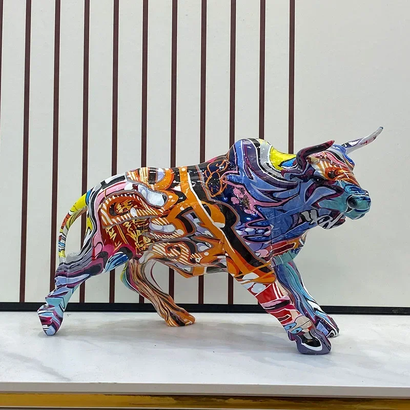 Colorful Water Transfer Printing Cow Statue Desktop Resin Ornament Graffiti Art Bull Sculpture Home Decoration Office Decor
Colorful Water Transfer Printing Cow Statue Desktop Resin Ornament Graffiti Art Bull Sculpture Home Decoration Office Decor