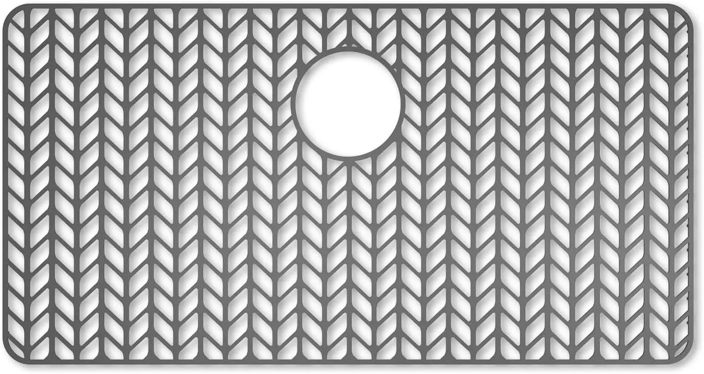 Large Silicone Sink Protector Mat, 30x16 Inches with Rear Drain Hole, Heat Resistant Non-Slip for Farmhouse Kitchen Sinks
Large Silicone Sink Protector Mat, 30x16 Inches with Rear Drain Hole, Heat Resistant Non-Slip for Farmhouse Kitchen Sinks