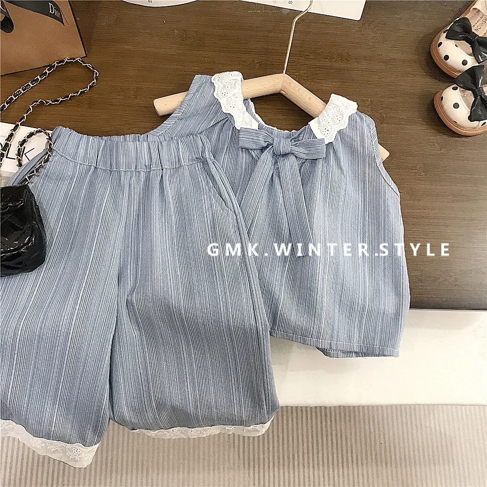 Girls' Suspender Suit Children's Clothing Fashionable Casual and Cool Summer Clothes Vest Wide Leg Pants Kids Two-piece Set
Girls' Suspender Suit Children's Clothing Fashionable Casual and Cool Summer Clothes Vest Wide Leg Pants Kids Two-piece Set
