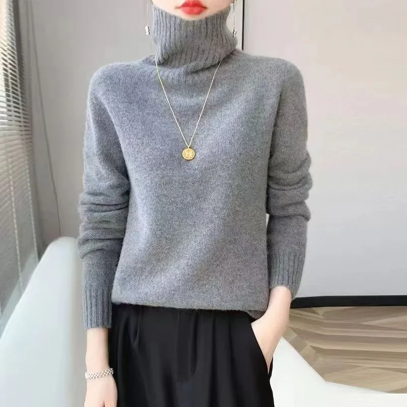 Women Clothing Turtleneck Soft Knitted Jumpers Early Spring Warm Casual Solid 100 Pure Wool Fashion Sweaters Thick Knitwear L325
Women Clothing Turtleneck Soft Knitted Jumpers Early Spring Warm Casual Solid 100 Pure Wool Fashion Sweaters Thick Knitwear L325