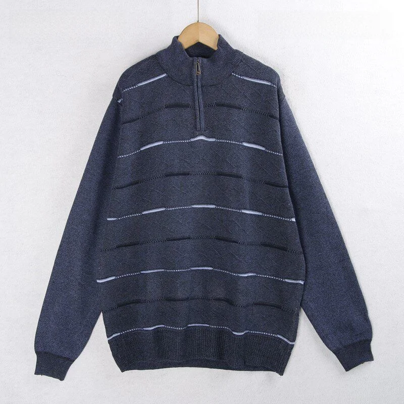 Half-Zip Sweater Autumn Winter Stand Collar All-Match Large Size Color Block Long Sleeve Knitted Sweater Unisex
Half-Zip Sweater Autumn Winter Stand Collar All-Match Large Size Color Block Long Sleeve Knitted Sweater Unisex