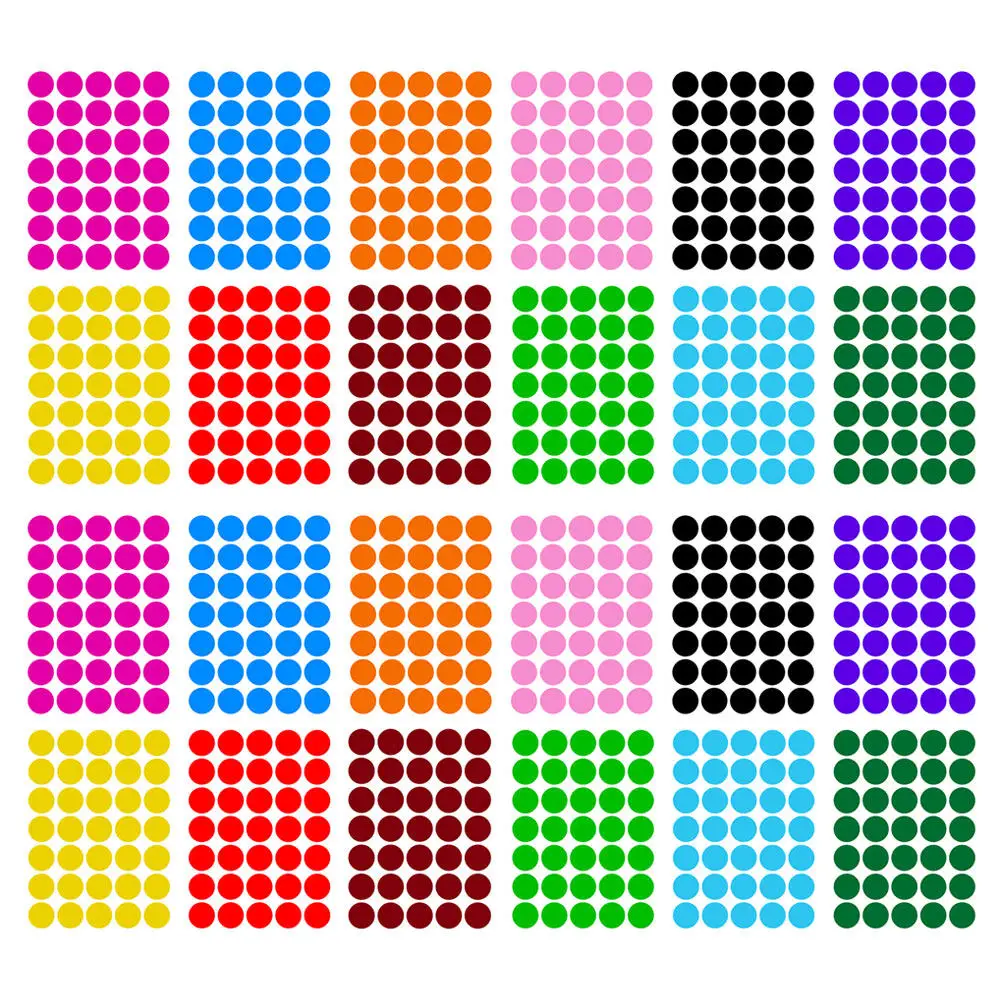 420Pcs Bright Colored Round Circle Stickers Self Adhesive Removable for Price Tagging Sealing Envelopes Filing Color Coding
420Pcs Bright Colored Round Circle Stickers Self Adhesive Removable for Price Tagging Sealing Envelopes Filing Color Coding