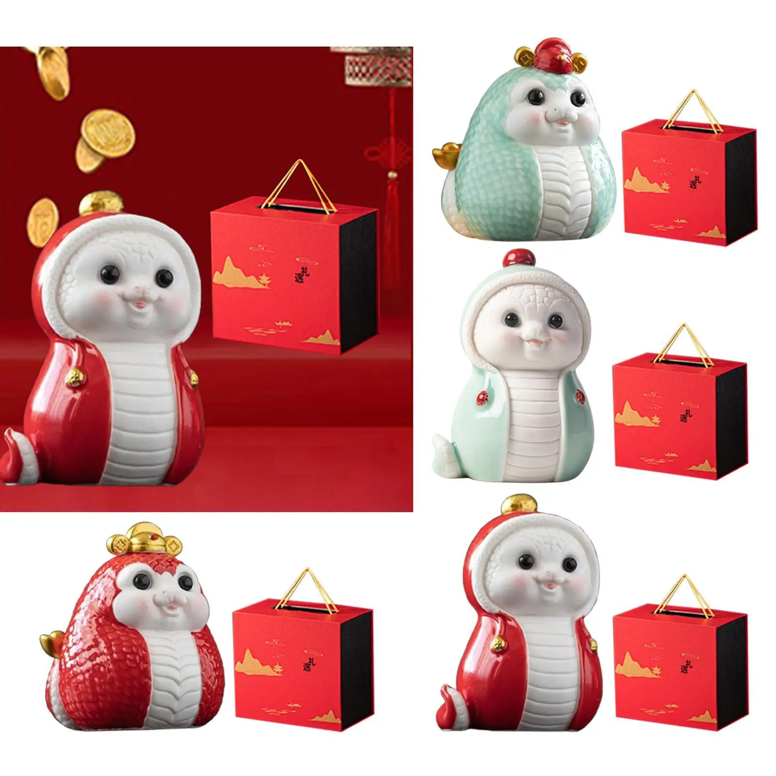 Chinese New Year Ceramic Cartoon Snake Figurine Modern Cute Versatile Shelf Decoration for Bookshelf Desk Cabinet Office Gifts
Chinese New Year Ceramic Cartoon Snake Figurine Modern Cute Versatile Shelf Decoration for Bookshelf Desk Cabinet Office Gifts