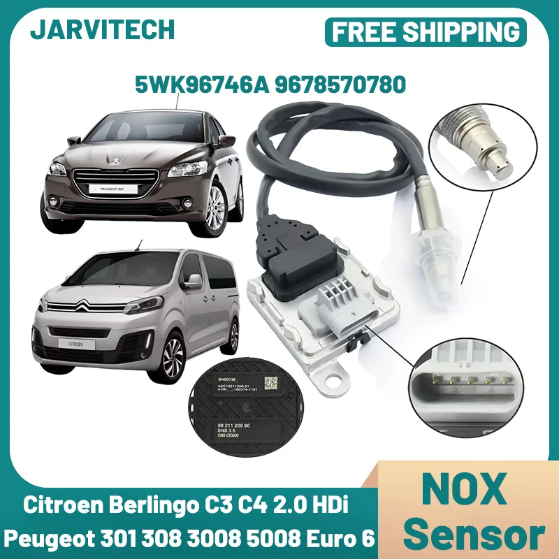 New NOX Sensor Nitrogen Oxide Sens 5WK96746A For Citroen Berlingo C3 III C4 Peugeot 301 308 3008 5008 2.0 HDi Euro 6 9678570780
New NOX Sensor Nitrogen Oxide Sens 5WK96746A For Citroen Berlingo C3 III C4 Peugeot 301 308 3008 5008 2.0 HDi Euro 6 9678570780