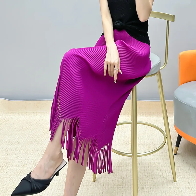Miyake Pleated Women's Fringe High Waist Straight Skirt 2024 Spring New Versatile Ruffled Mid Length Skirt
Miyake Pleated Women's Fringe High Waist Straight Skirt 2024 Spring New Versatile Ruffled Mid Length Skirt
