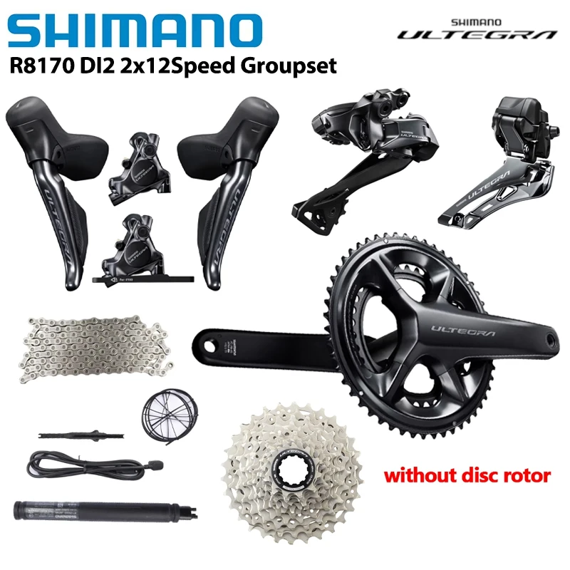 SHIMANO R8170 Di2 2x12s Groupset ULTEGRA ST+BR R8170 FC-R8100 CS-R8100 11-30T 11-34T FD RD R8150 Derailleur For Road Bike
SHIMANO R8170 Di2 2x12s Groupset ULTEGRA ST+BR R8170 FC-R8100 CS-R8100 11-30T 11-34T FD RD R8150 Derailleur For Road Bike