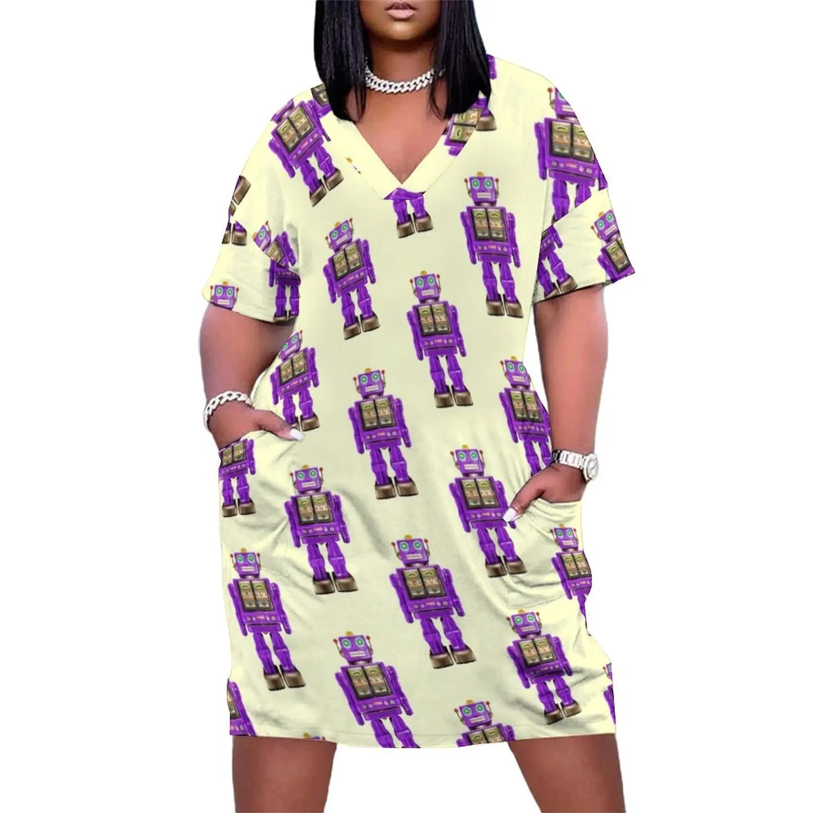 Star Strider Robot Purple Pattern Loose Pocket Dress evening dress prom dresses Women's long dress
Star Strider Robot Purple Pattern Loose Pocket Dress evening dress prom dresses Women's long dress