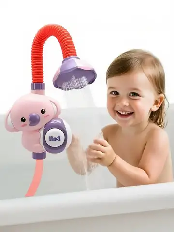Elephant Bath Shower Head with Hand Pump and Hose, Kids Bathtub Fountain Swimming Toys,Toddler Water Fun,Boys Girls Birthday