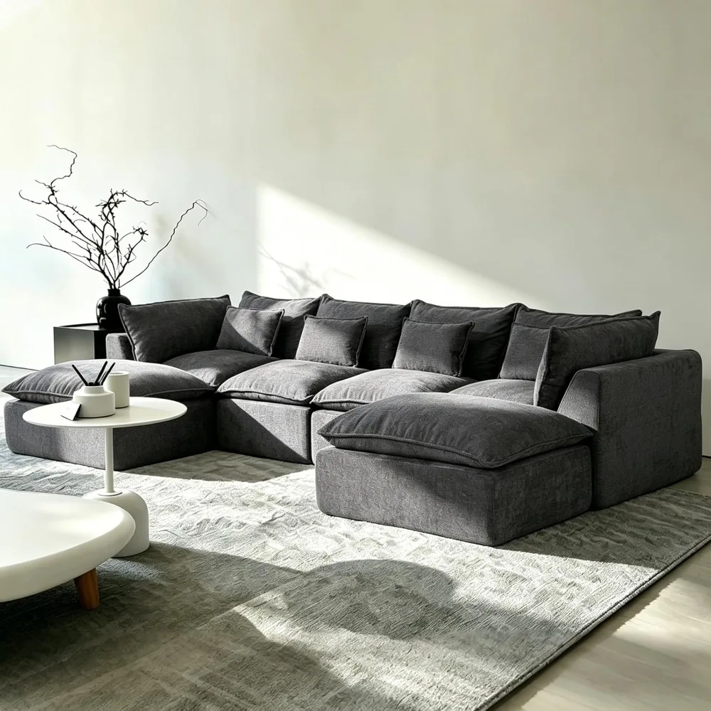 Boneless Couch Sectional Cloud Couch 130'' Oversized Modular Sectional Sofa with Ottoman Modern Cloud Sofa Couches, Customized
Boneless Couch Sectional Cloud Couch 130'' Oversized Modular Sectional Sofa with Ottoman Modern Cloud Sofa Couches, Customized