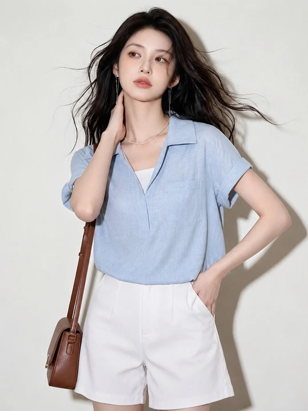 Korean Style Short Sleeve Casual Shirt Commute Color Block Versatile Summer Top Poetic Lin Brand Straight Cut Fashionable
Korean Style Short Sleeve Casual Shirt Commute Color Block Versatile Summer Top Poetic Lin Brand Straight Cut Fashionable