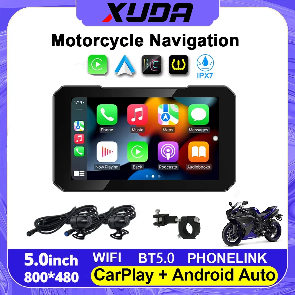 XUDA 5.0inch Portable Motorcycle Navigation Display Screen CarPlay Motorcycle Wireless Android Auto Monitor Waterproof
XUDA 5.0inch Portable Motorcycle Navigation Display Screen CarPlay Motorcycle Wireless Android Auto Monitor Waterproof