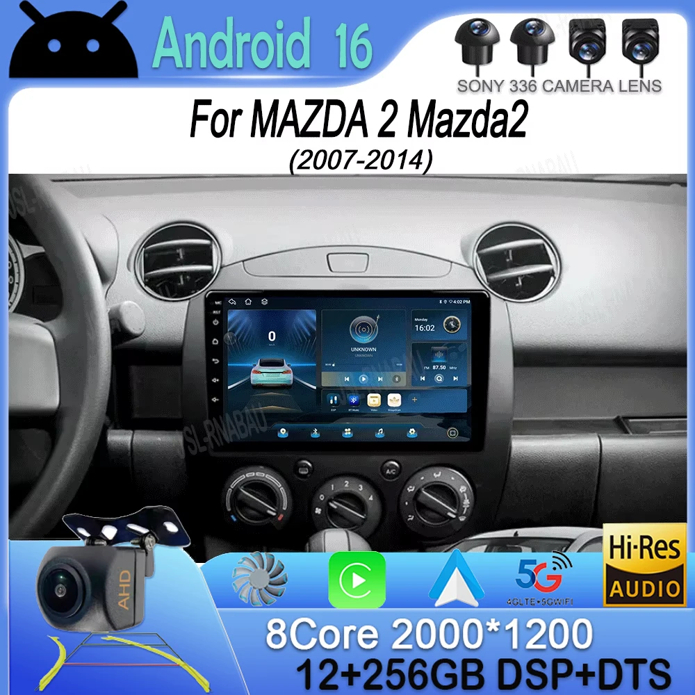 Android 16 Carplay For MAZDA 2 Mazda2 2007 2008 2009 2010 2011 2012 2013 2014 Car Radio Multimedia Player 2 din Autoradio Stereo
Android 16 Carplay For MAZDA 2 Mazda2 2007 2008 2009 2010 2011 2012 2013 2014 Car Radio Multimedia Player 2 din Autoradio Stereo
