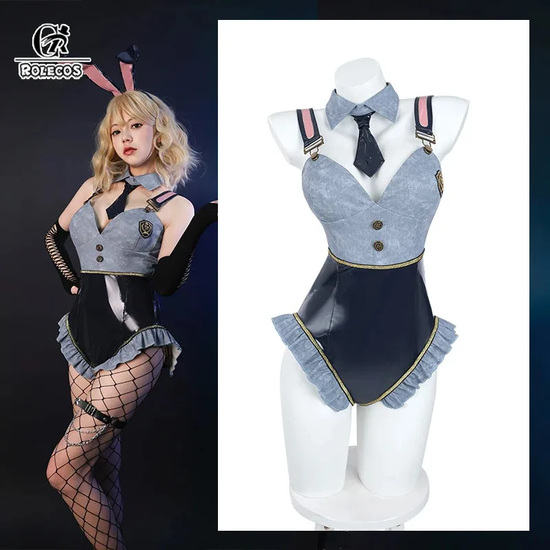ROLECOS Original Japanese Sexy Bunny Suit Female Police Officer Uniform Jumpsuit Women Denim Blue Party Bunny Girl Costume
ROLECOS Original Japanese Sexy Bunny Suit Female Police Officer Uniform Jumpsuit Women Denim Blue Party Bunny Girl Costume
