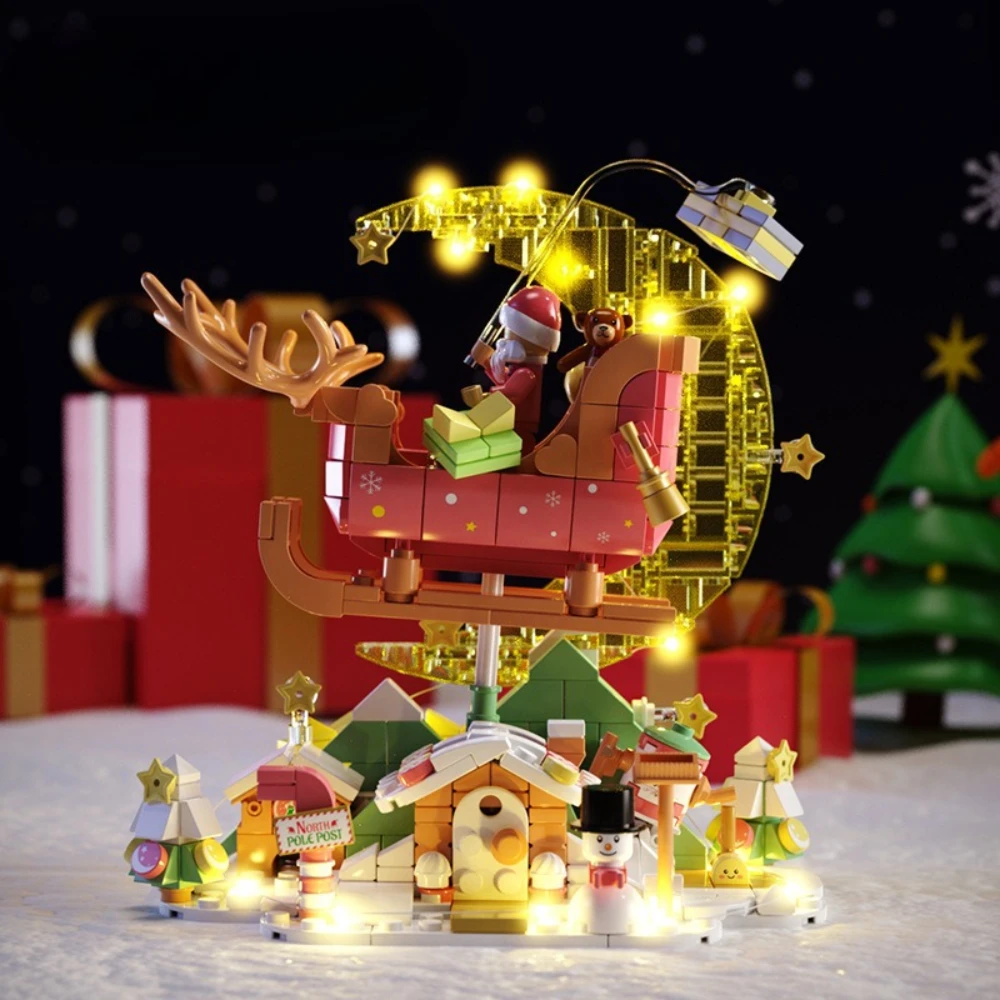MOC Christmas Flying Elk Moon Santa Claus Carriage Building Blocks Set Winter Deer With Light Toys For Children Birthday Gifts
MOC Christmas Flying Elk Moon Santa Claus Carriage Building Blocks Set Winter Deer With Light Toys For Children Birthday Gifts