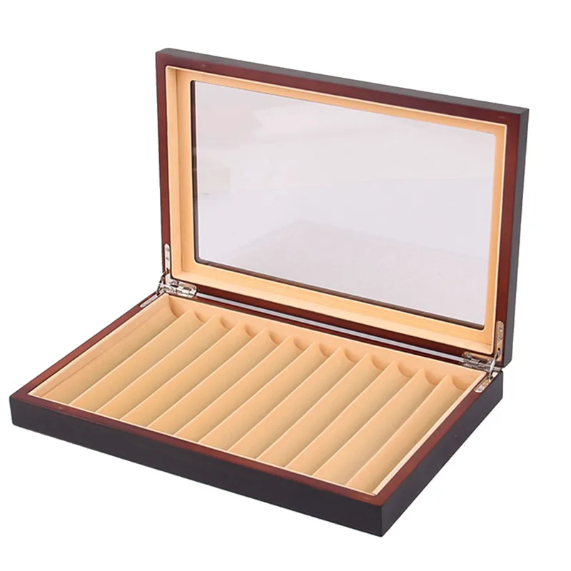 AOAO-12 Grid Wooden Pen Display Case Storage Luxury Fountain Case Transparent Window Pen Box-Collection Organizer Ebony
AOAO-12 Grid Wooden Pen Display Case Storage Luxury Fountain Case Transparent Window Pen Box-Collection Organizer Ebony