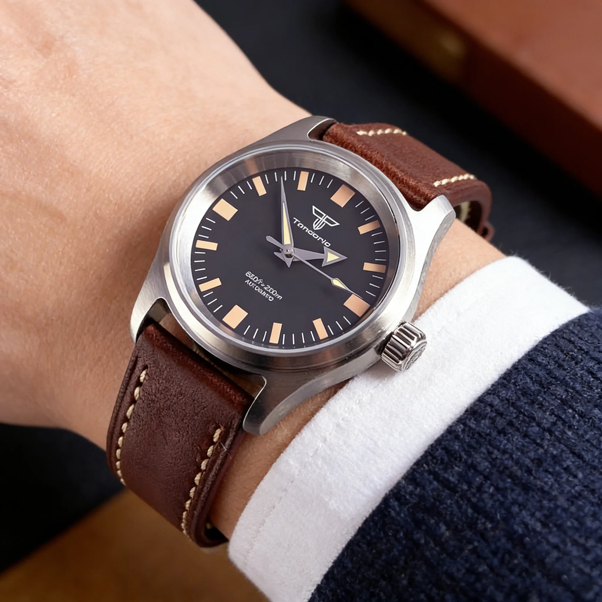 36mm Tandorio 200m Waterproof Automatic Watch for Men MIYOTA8215 Sapphire Crystal Luminous Black Dial Screw-in Cown 20ATM
36mm Tandorio 200m Waterproof Automatic Watch for Men MIYOTA8215 Sapphire Crystal Luminous Black Dial Screw-in Cown 20ATM