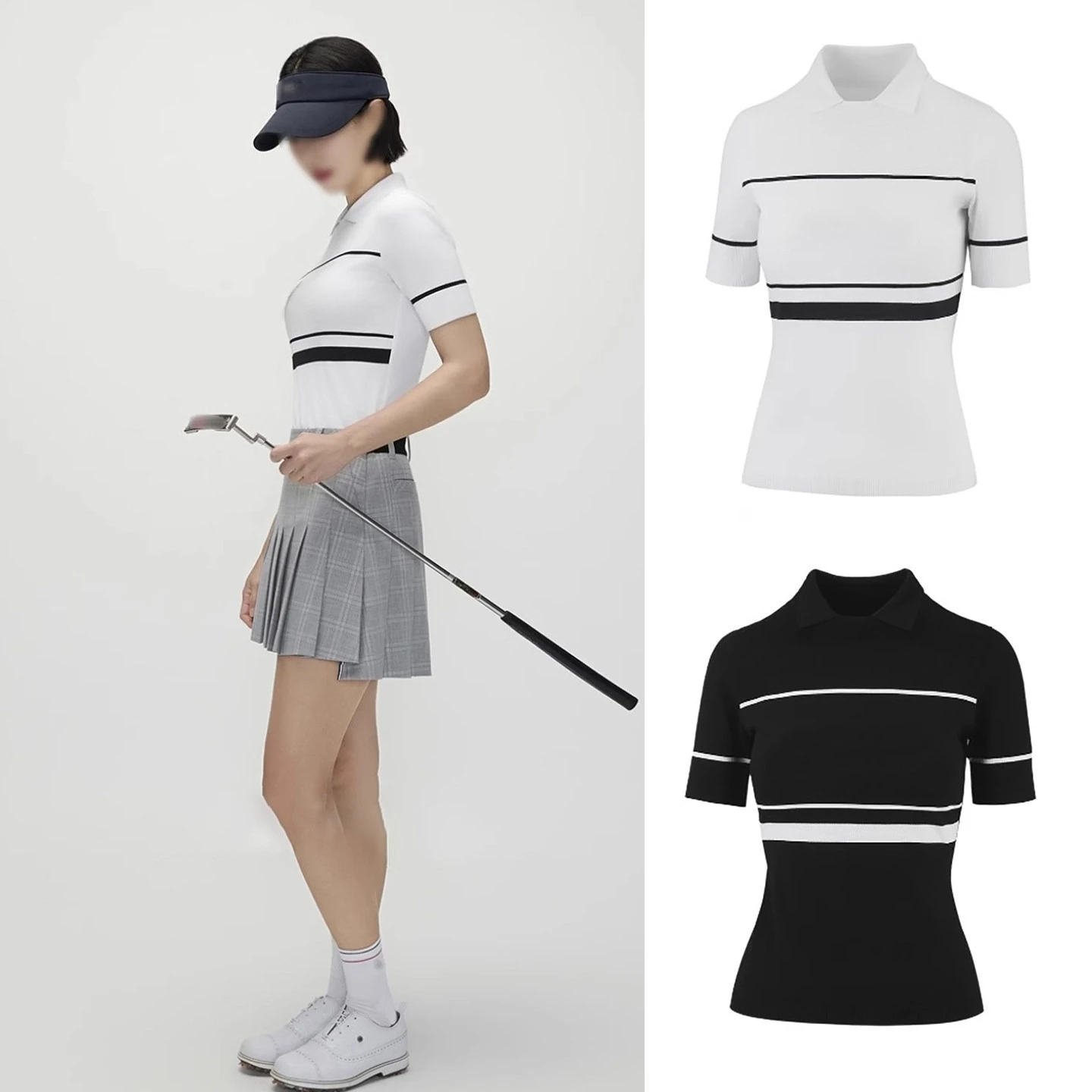2026 Summer New Women's Golf Short-Sleeve Korean Style Original Casual Fashion Slim Fit Striped Breathable T-Shirt
2026 Summer New Women's Golf Short-Sleeve Korean Style Original Casual Fashion Slim Fit Striped Breathable T-Shirt