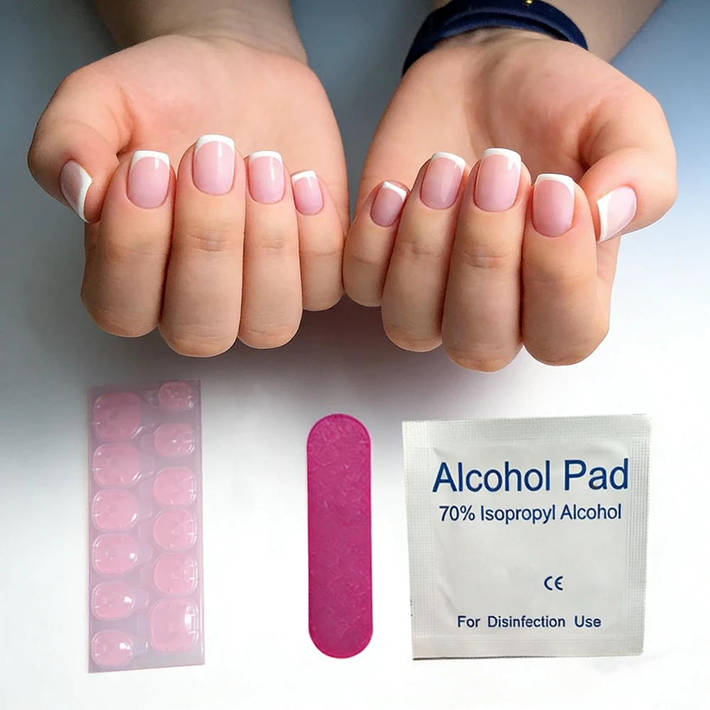 24Pcs Short Square French Tip Press on Nails Nude Pink White Line Glossy Fake Nails Acrylic False Nails for Women Daily Wear
24Pcs Short Square French Tip Press on Nails Nude Pink White Line Glossy Fake Nails Acrylic False Nails for Women Daily Wear