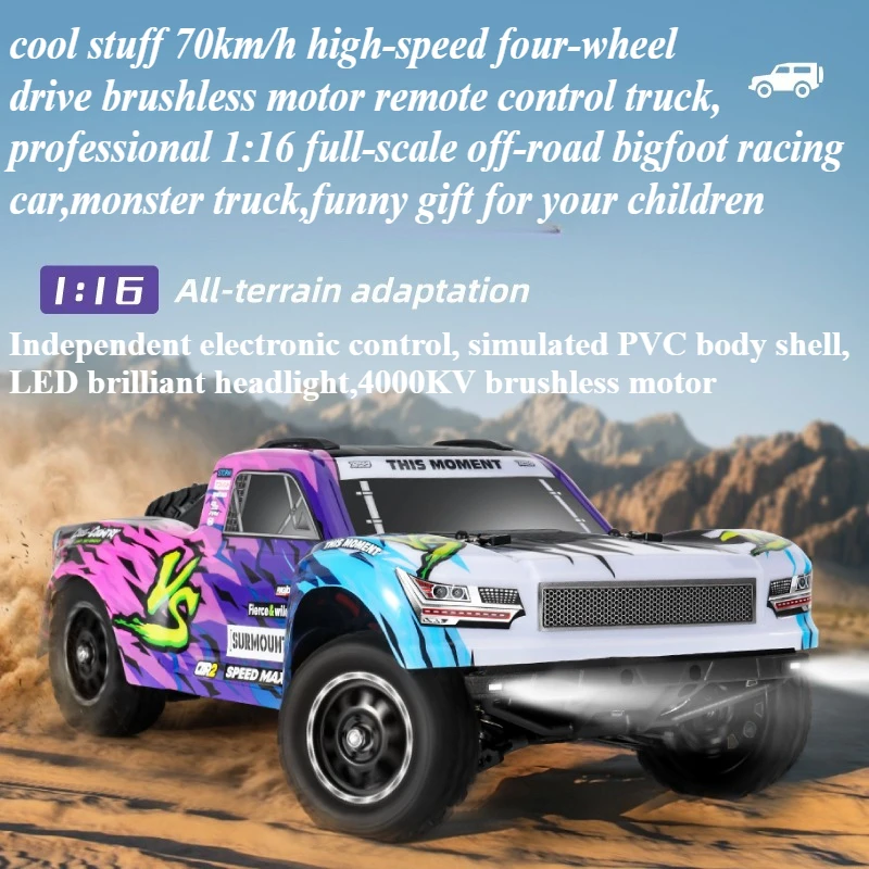 Kawaii Toy Car Funny Gift-70km/h High-speed 4WD Rc Truck,1:16 Brushless Bigfoot Rc Cars,Monster Truck,Toys for Boys,Rc Crawler
Kawaii Toy Car Funny Gift-70km/h High-speed 4WD Rc Truck,1:16 Brushless Bigfoot Rc Cars,Monster Truck,Toys for Boys,Rc Crawler