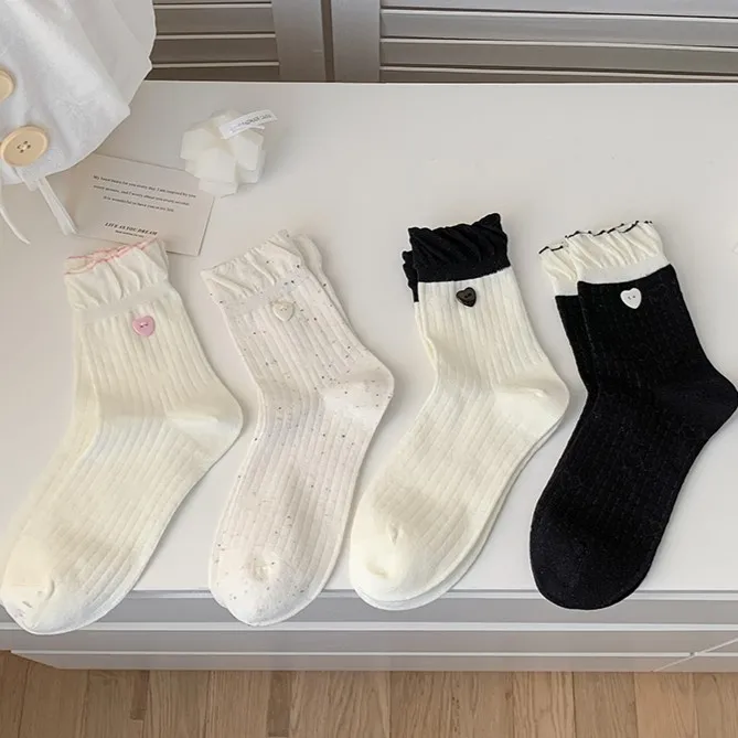 Socks Women Lace Tube Socks Sweet Heart Stockings for Women Black White Simple Socks Soft Skin High Elasticity Breathable
Socks Women Lace Tube Socks Sweet Heart Stockings for Women Black White Simple Socks Soft Skin High Elasticity Breathable