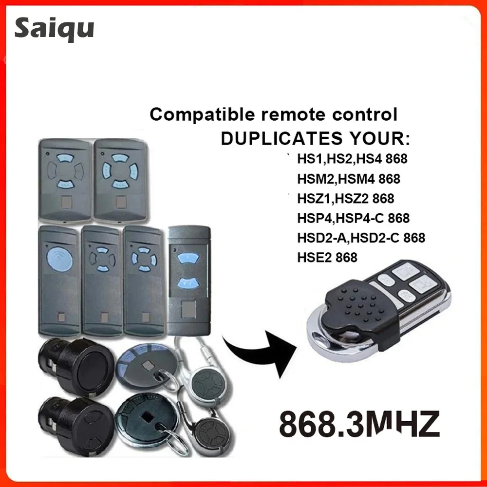 868MHz Garage Door Remote Control HSE2 HSE4 HSM2 HSM4 868.35MHz Door Opener Duplicator Remote Control Hand Transmitter