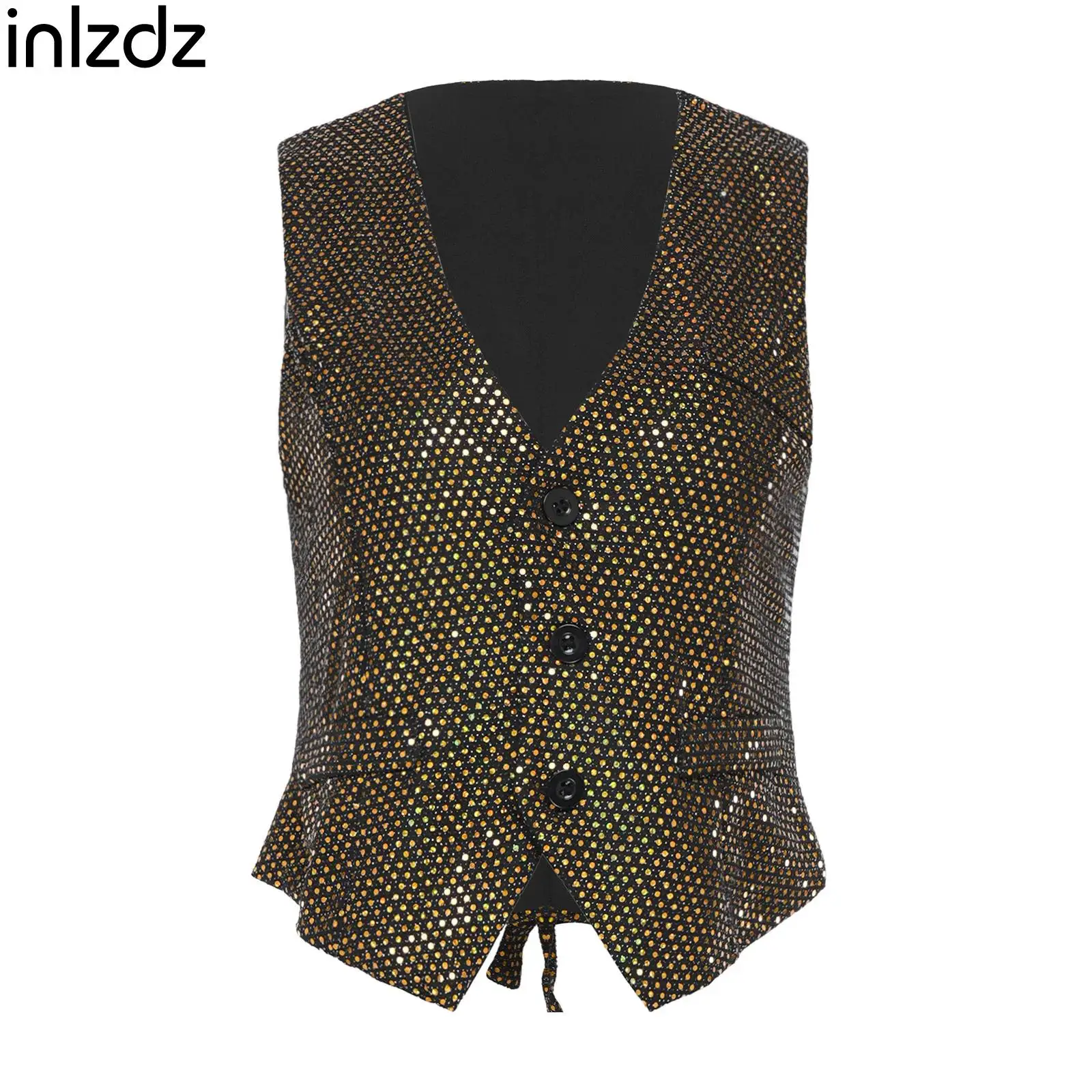 Pointed Hem Sequin Vest Top for Women V Neck Button Down Fully Lined Blazer Tank Top for Tango Latin Dance Competition Clothing
Pointed Hem Sequin Vest Top for Women V Neck Button Down Fully Lined Blazer Tank Top for Tango Latin Dance Competition Clothing