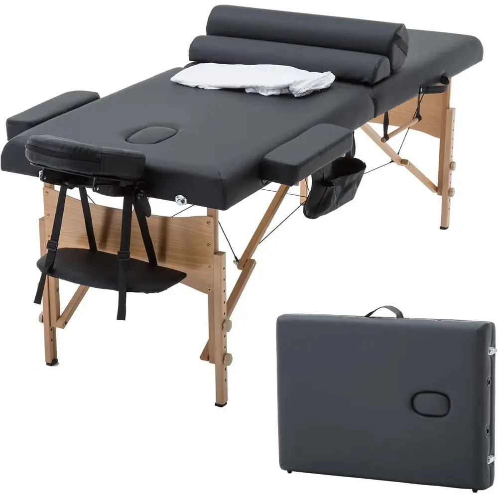 Portable 28 Wide Massage Table with Adjustable Height, Towel Hanger, Oil Pouch, and Bolster Accessories
Portable 28 Wide Massage Table with Adjustable Height, Towel Hanger, Oil Pouch, and Bolster Accessories